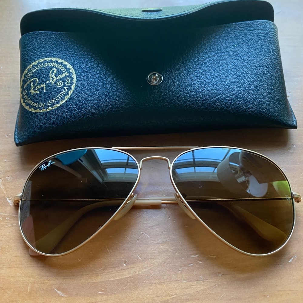Gold Matte RayBan aviator glasses